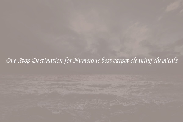One-Stop Destination for Numerous best carpet cleaning chemicals