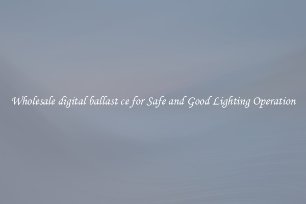 Wholesale digital ballast ce for Safe and Good Lighting Operation