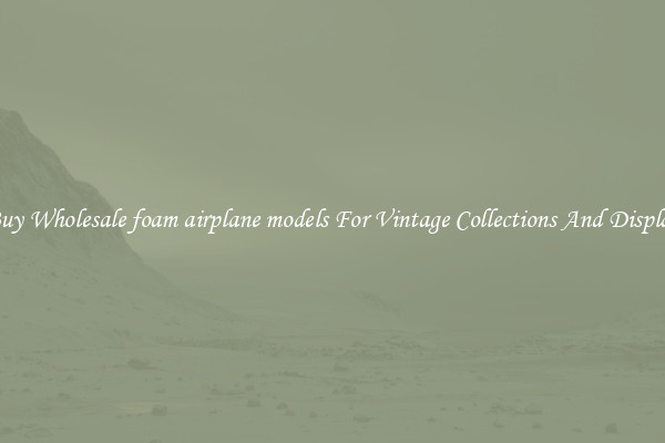Buy Wholesale foam airplane models For Vintage Collections And Display